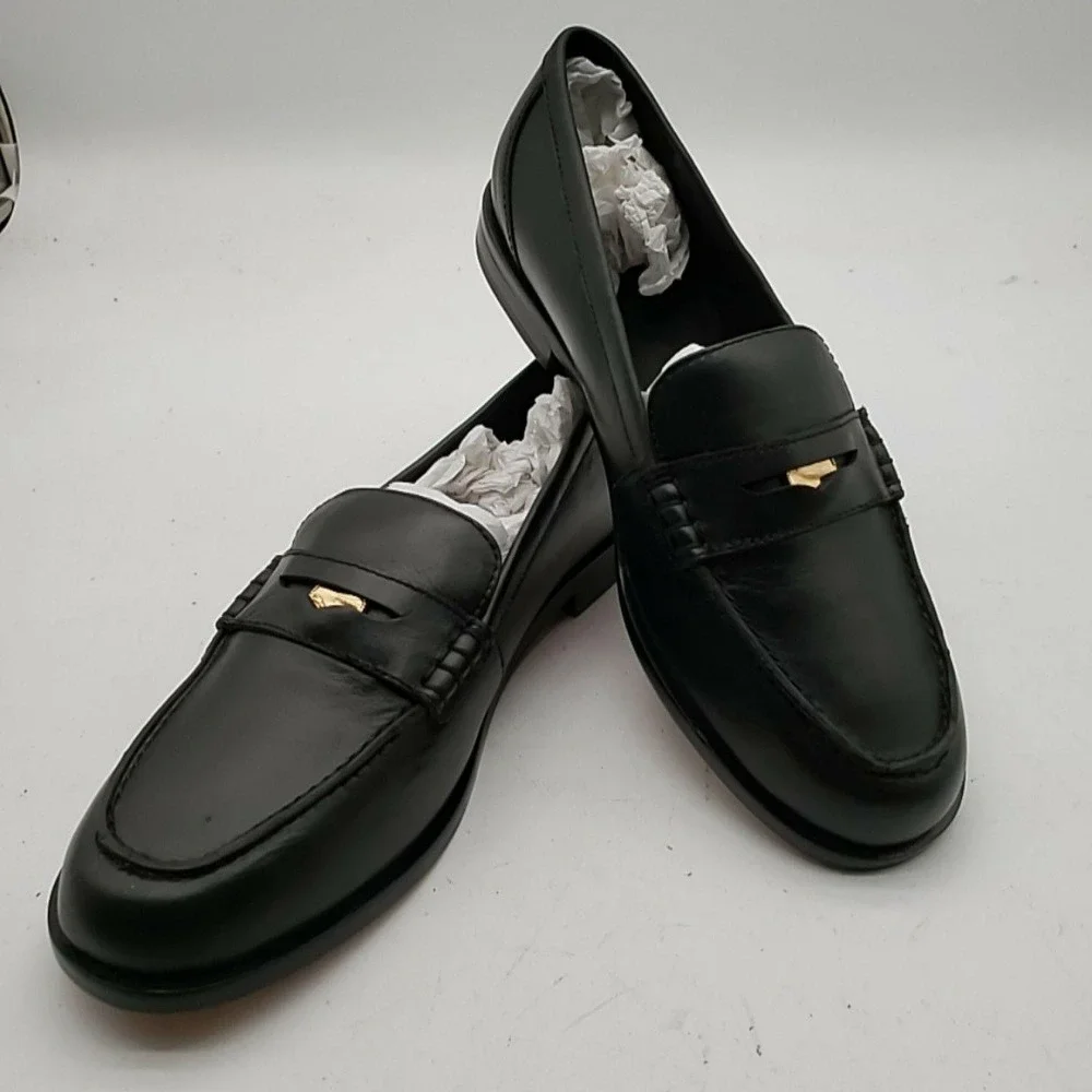 Madden Shoes Mens Size 10.5 Black Leather Slip On Oxford Dress Formal NX647